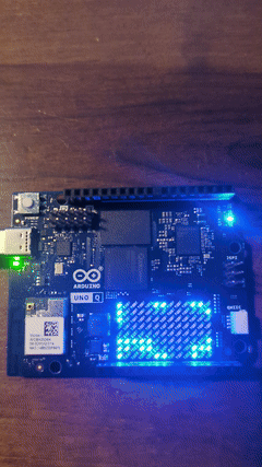 Arduino UNO Q with Conway&rsquo;s Game of Life written in TinyGo